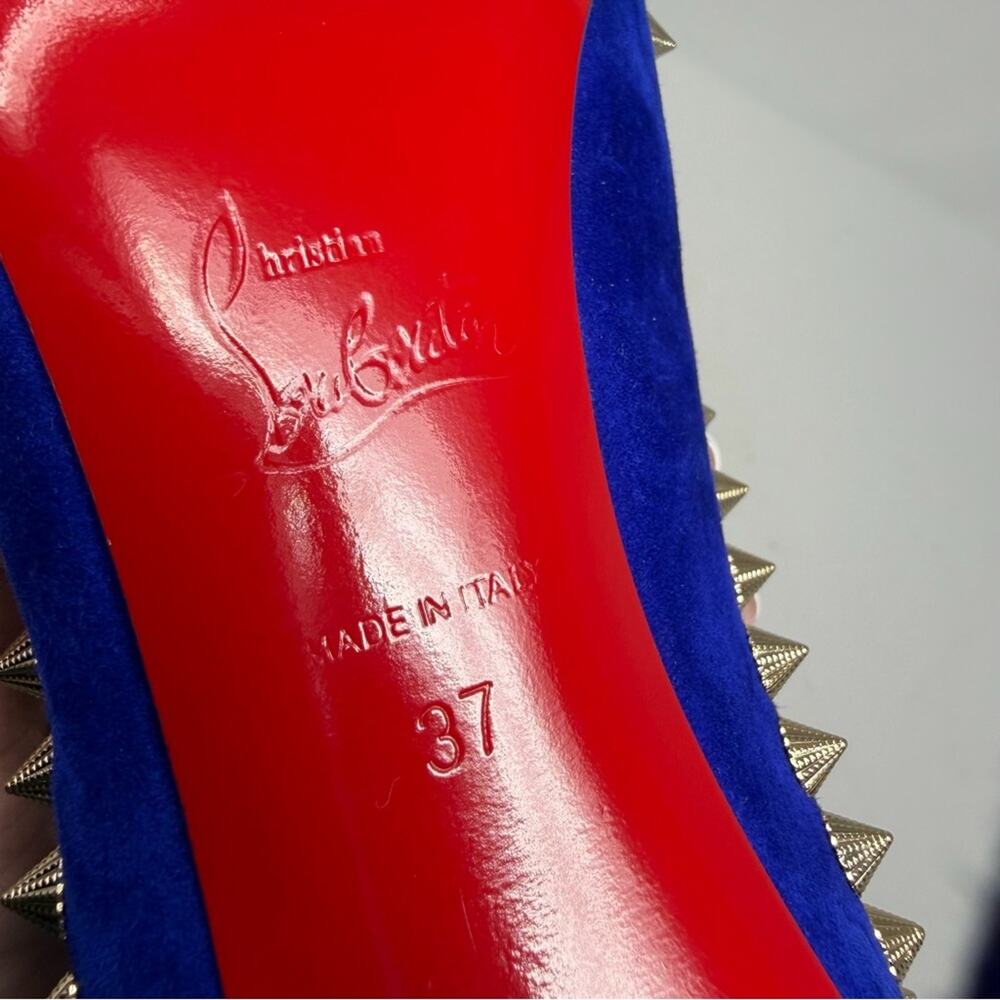 Christian Louboutin Astrilarge Booty Pika Studded Spike Suede Boots Size EU 37 - Picture 13 of 13
